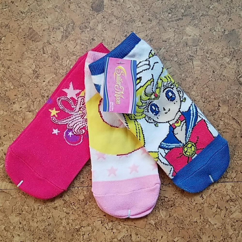 Sailor Moon sock lot 3 pair NWT